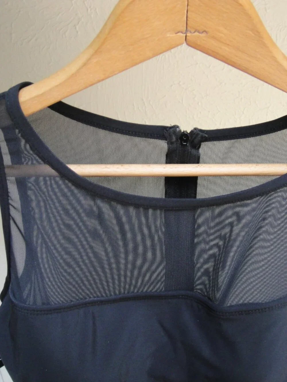 Swim Solutions Made for Macy's Mesh-Neck Tummy-Control Swimdress, Black, Size 14 - Picture 10 of 12